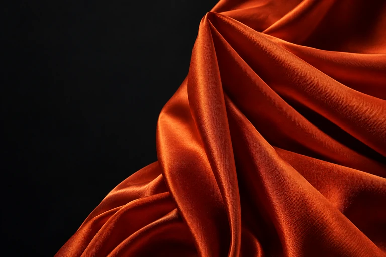 Orange satin artwork on a dark background from Maxime Jean’s website.