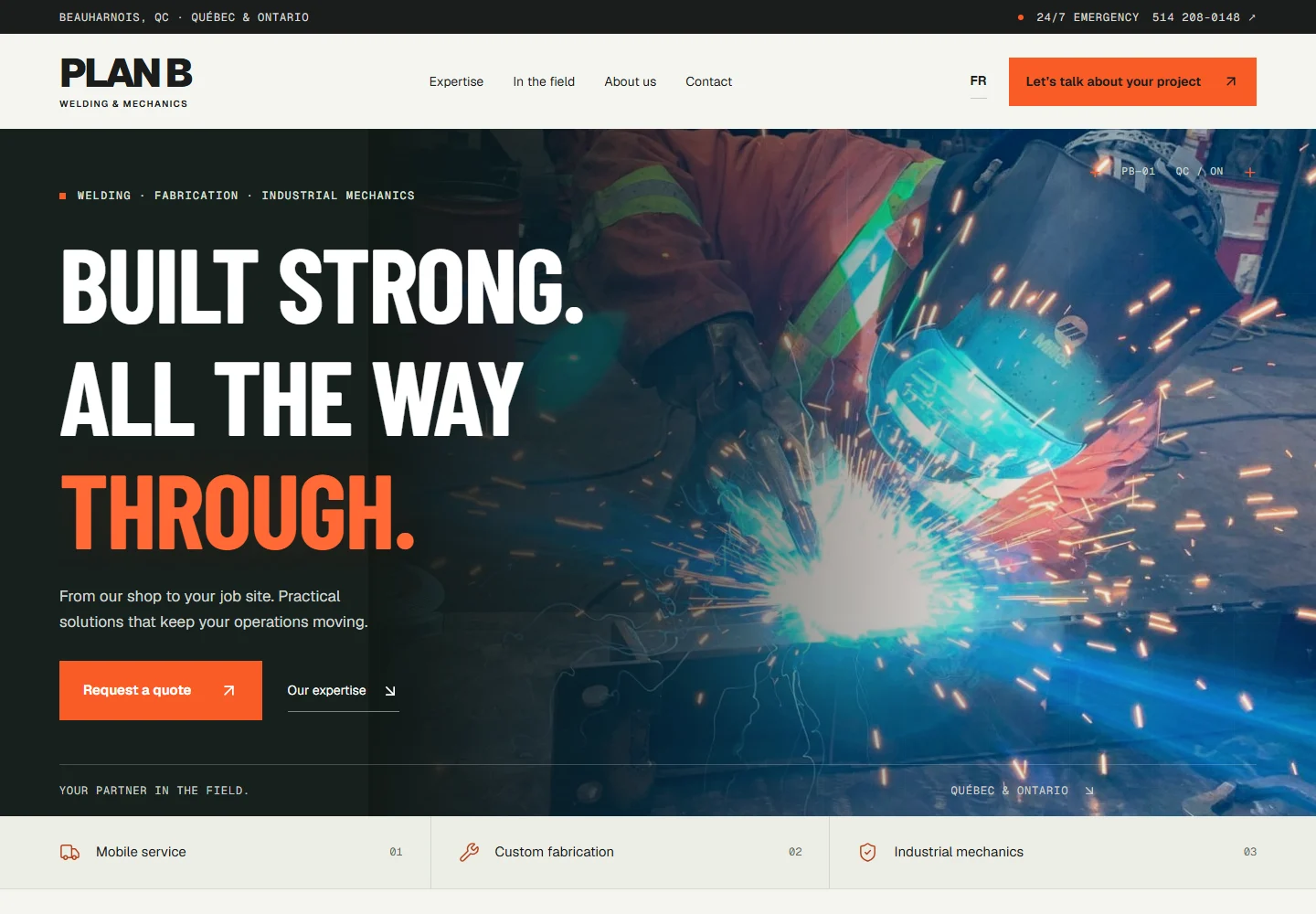 Plan B website screenshot — EN version